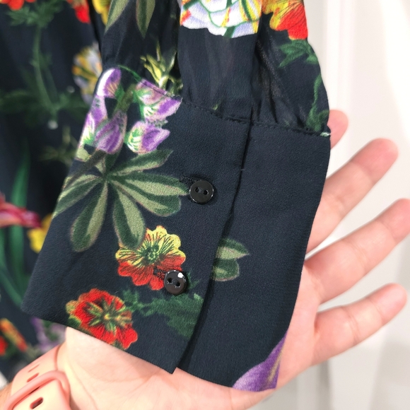 ZARA Black With Colorful Florals True Wrap Dress, Lightweight, Size Medium - Picture 12 of 16